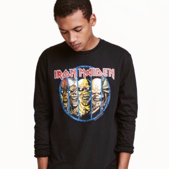 H&M Iron Maiden black long sleeve cotton tee